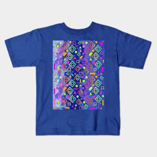 Geometric On Blue Kids T-Shirt